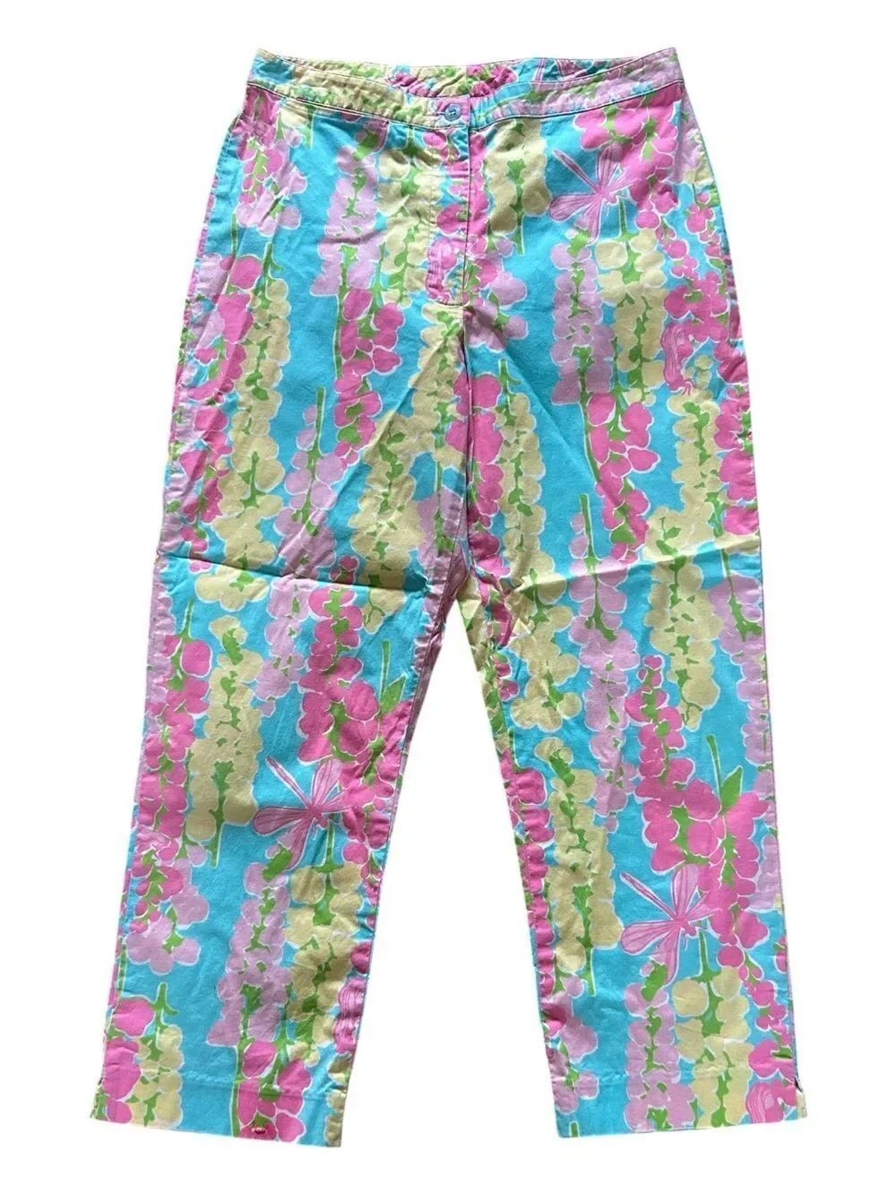 Lilly Pulitzer Floral Capri Pants - Pink, Blue & Yellow